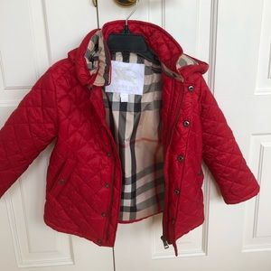 Red Burberry Jacket .